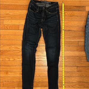 American Eagle Dark Wash Jeggings Size 6 Long